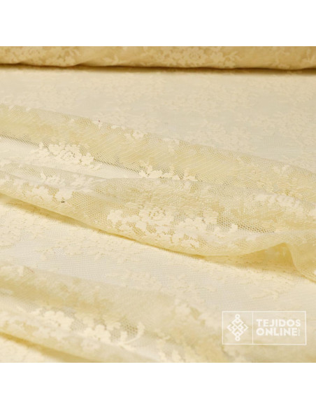Tela Encaje Beige Fino - Telas de Rostrillos - Imagen 4