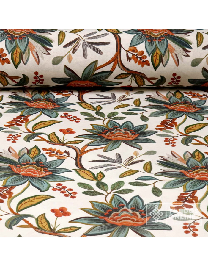 Tela Con Flores Efecto Relieve - Telas para Cortinas - Imagen 1