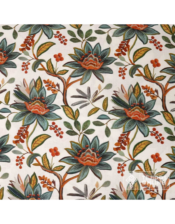 Tela Con Flores Efecto Relieve - Telas para Cortinas - Imagen 2