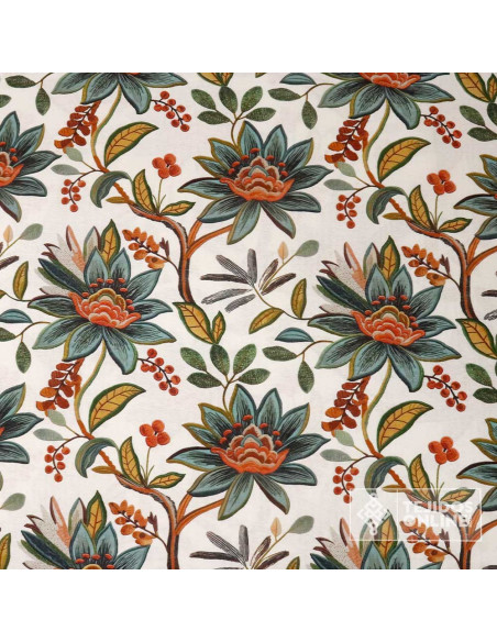 Tela Con Flores Efecto Relieve - Telas para Cortinas - Imagen 2