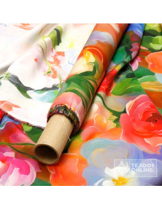 Tela Viscosa Con Flores  - Viscosa 100% - Telas - Imagen 2