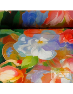 Tela Viscosa Con Flores  - Viscosa 100% - Telas - Imagen 1