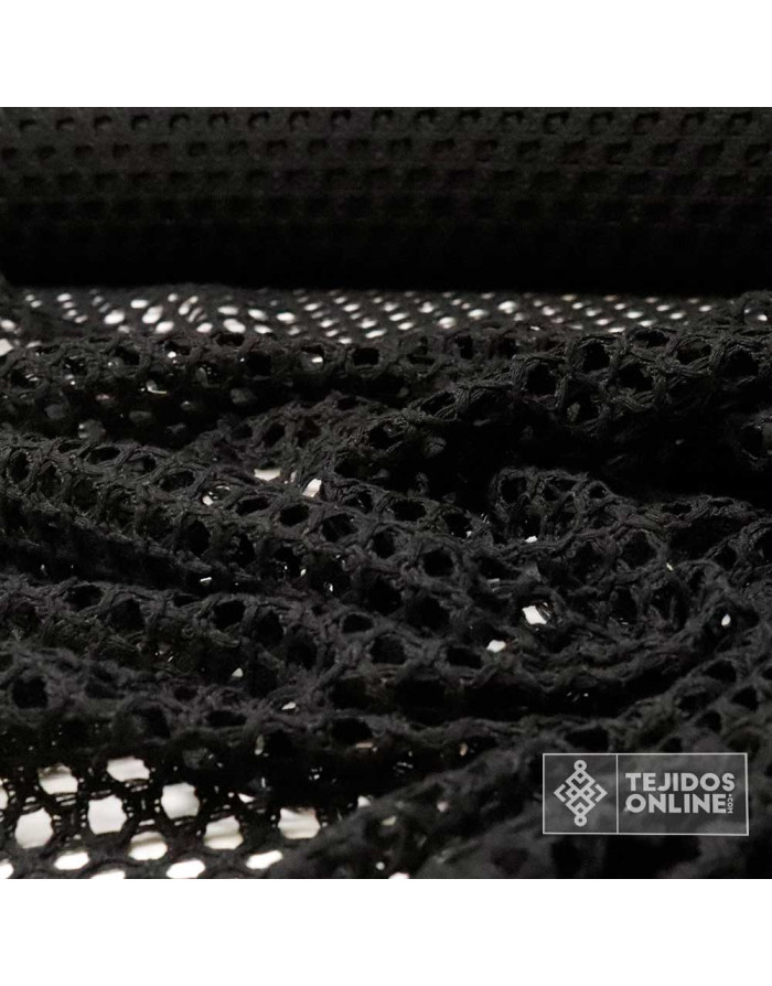 Tela Hilo en Red Negro -  Tejidos de Red - Tejidos Online - Imagen 4