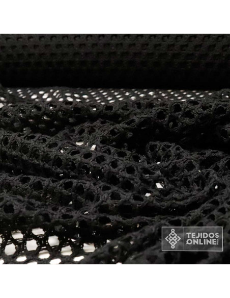 Tela Hilo en Red Negro -  Tejidos de Red - Tejidos Online - Imagen 4