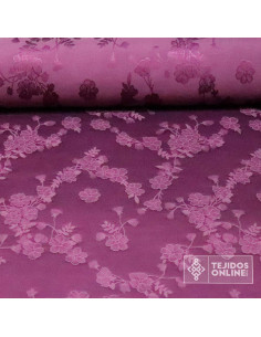 Tela Jacquard en Viscosa Flor Berenjena - Telas de Moda - Imagen 1