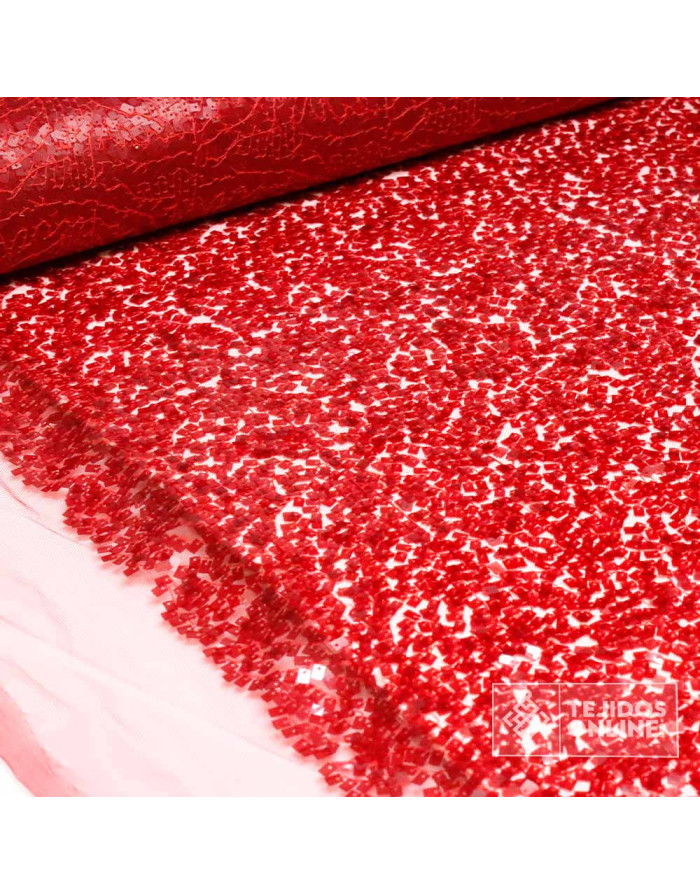 Tela Lentejuela Cuadradas - Telas de Tul - Tienda de Telas - Imagen 2