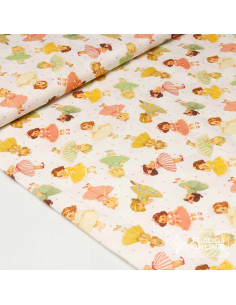 Tela Algodón Muñecas Vintage - 100% Algodón Infantil - Imagen 2