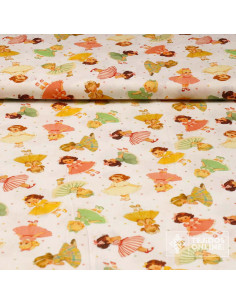 Tela Algodón Muñecas Vintage - 100% Algodón Infantil - Imagen 1