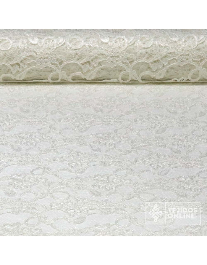 Encaje Blanco Roto con Puntas - Tela Encaje Oferta - Imagen 1