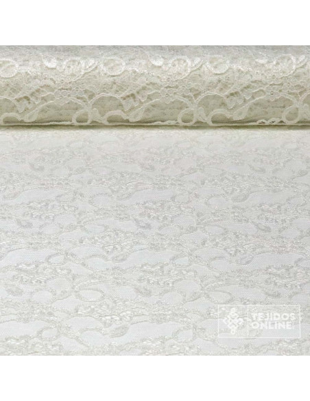 Encaje Blanco Roto con Puntas - Tela Encaje Oferta - Imagen 1