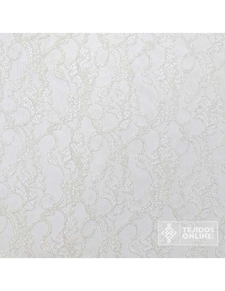 Encaje Blanco Roto con Puntas - Tela Encaje Oferta - Imagen 2