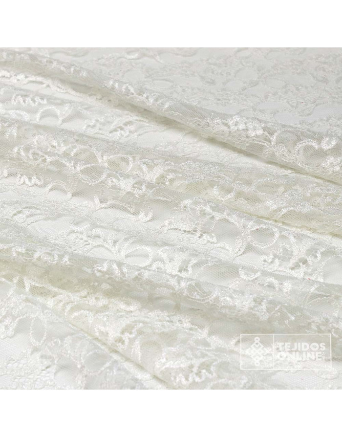 Encaje Blanco Roto con Puntas - Tela Encaje Oferta - Imagen 3