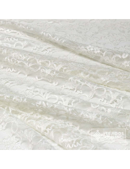 Encaje Blanco Roto con Puntas - Tela Encaje Oferta - Imagen 3