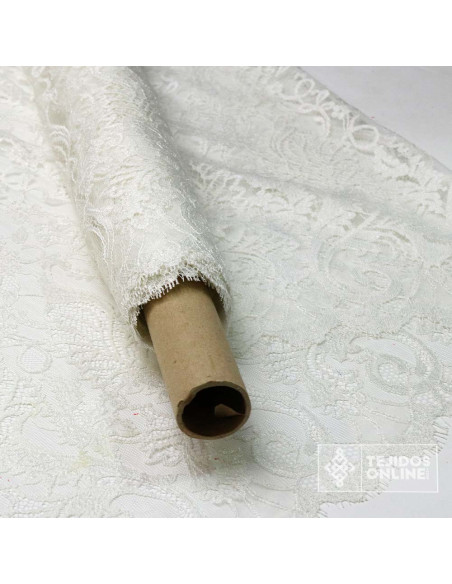 Encaje Blanco Roto con Puntas - Tela Encaje Oferta - Imagen 4