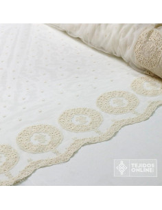 Tul Bordado con Flor Circular | Telas de Tul | Venta de Telas - Imagen 2
