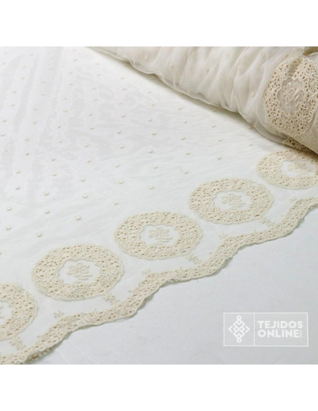 Tul Bordado con Flor Circular | Telas de Tul | Venta de Telas - Imagen 2