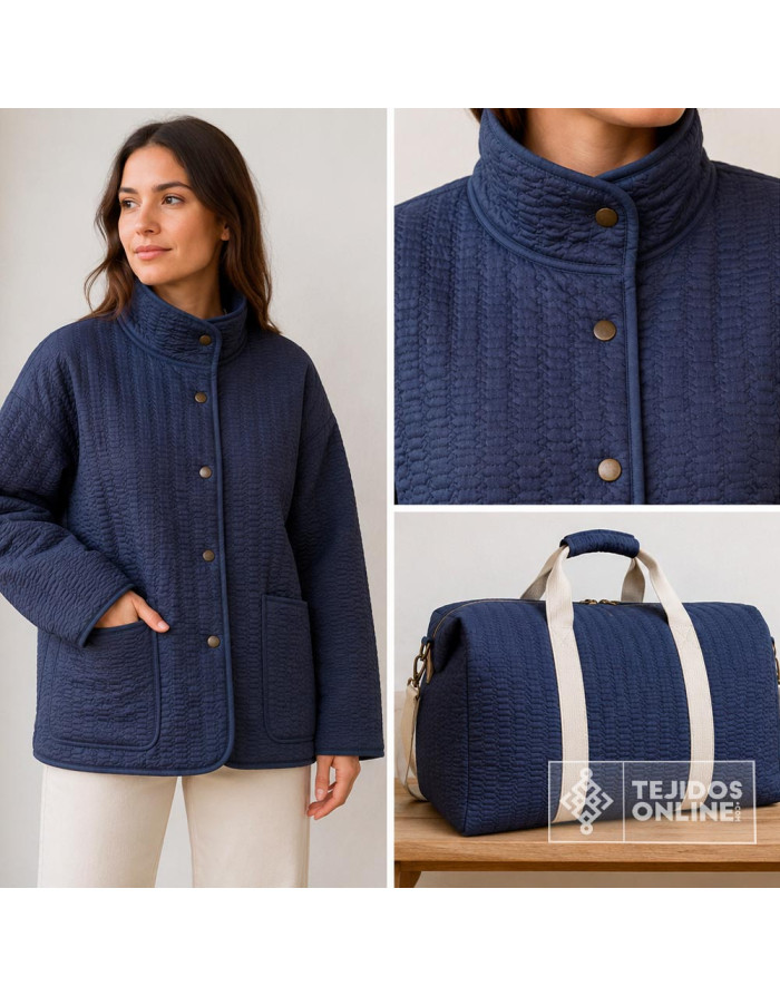 Tela Acolchada Azul Marino  | Venta de Telas Online - Imagen 2