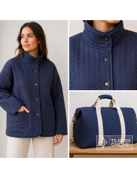 Tela Acolchada Azul Marino  | Venta de Telas Online - Imagen 2