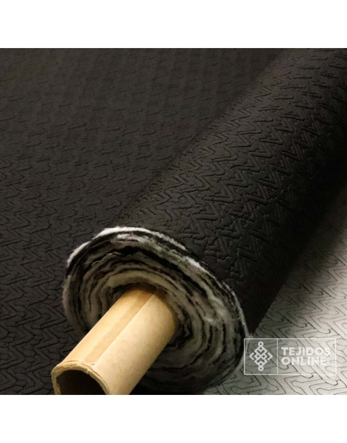 Tela Acolchada Negra Zig Zag  | Venta de Telas Online - Imagen 4