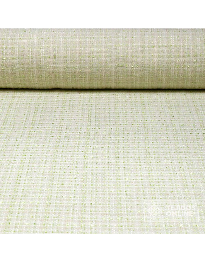 Tela Blanco Roto Verde Lima - Comprar Tela de Chanel - Imagen 1