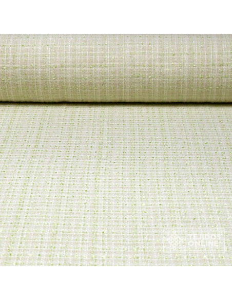 Tela Blanco Roto Verde Lima - Comprar Tela de Chanel - Imagen 1