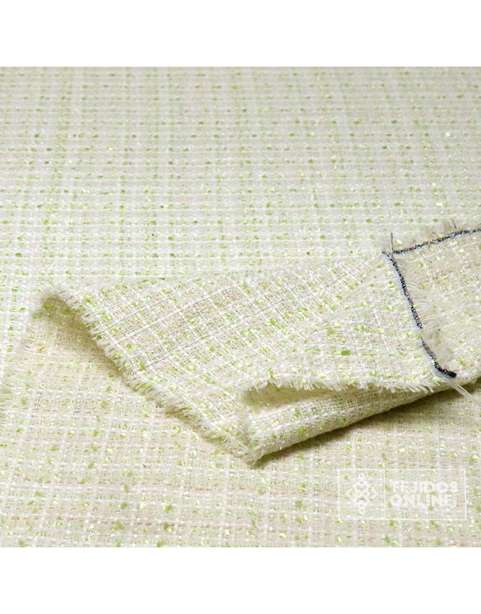 Tela Blanco Roto Verde Lima - Comprar Tela de Chanel - Imagen 2