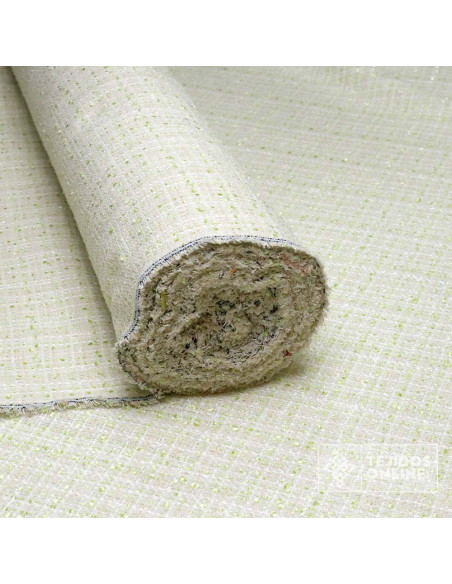 Tela Blanco Roto Verde Lima - Comprar Tela de Chanel - Imagen 4