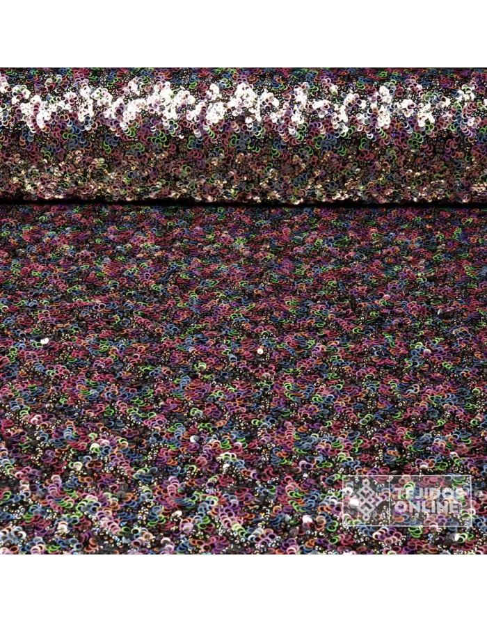 Tela Lentejuela Argollas Multicolor - Telas de Tul - Tienda de Telas - Imagen 1