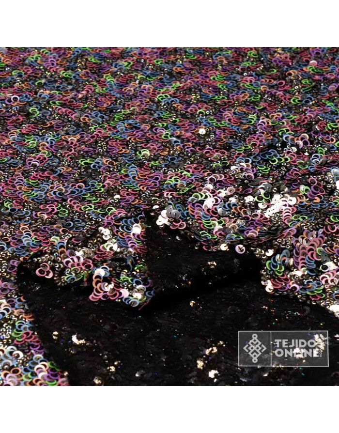 Tela Lentejuela Argollas Multicolor - Telas de Tul - Tienda de Telas - Imagen 5