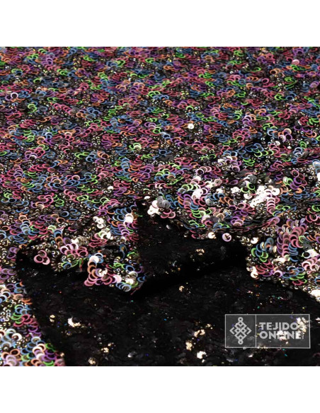 Tela Lentejuela Argollas Multicolor - Telas de Tul - Tienda de Telas - Imagen 5