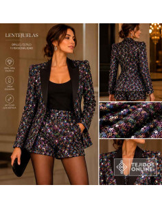 Tela Lentejuela Argollas Multicolor - Telas de Tul - Tienda de Telas - Imagen 2