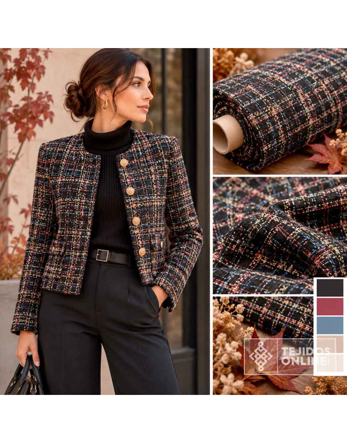 Lana en Chanel Hilatura Multicolor | Tela Cuadros - Imagen 2