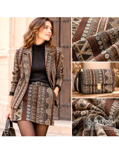 Tela Jacquard Azteca en Lana - Telas de Moda - Imagen 2