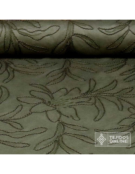 Antelina Elástica con Flores Bordadas - Telas de Moda - Imagen 1