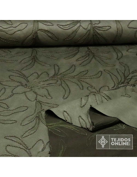 Antelina Elástica con Flores Bordadas - Telas de Moda - Imagen 4