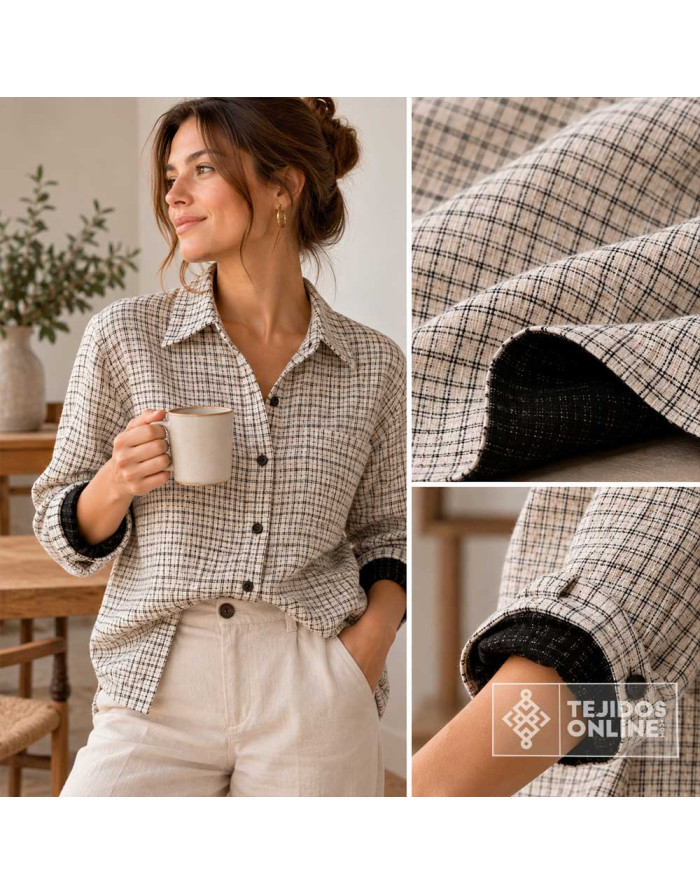 Doble Tela Cuadros - Telas de Moda - TejidosOnline - Imagen 2