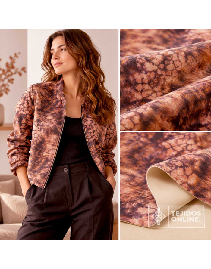 Antelina Punto Neopreno Animal Print Rosa | Telas de Moda - Imagen 2