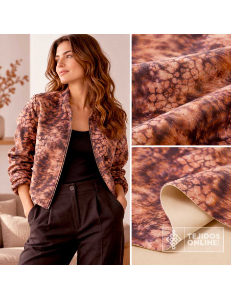 Antelina Punto Neopreno Animal Print Rosa | Telas de Moda - Imagen 2