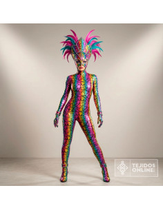 Tela Licra Multicolor Empedrada - Telas para Carnaval - Imagen 2