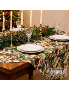 Loneta Navideña Bolas y Acebo | Decoración - Imagen 2