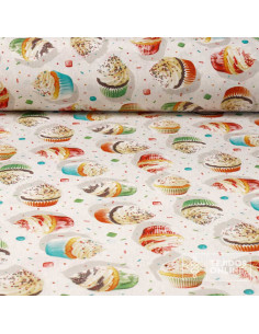 Loneta Estampada Cupcakes Multicolor | Telas para Manualidades - Imagen 1