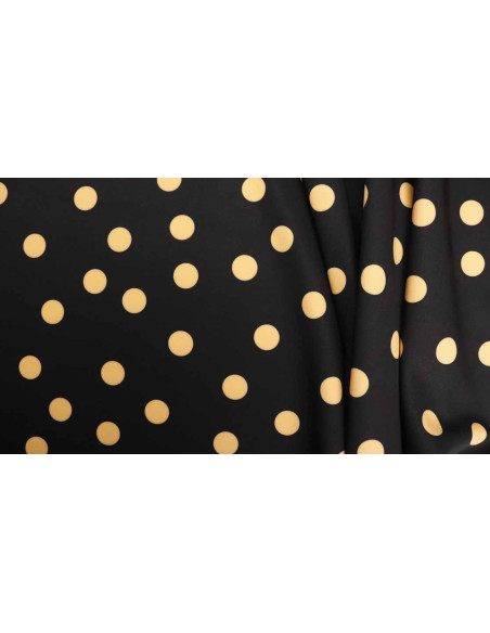 Crep Lycra Negro Lunar Mandarina Crep Lycra Negro Lunar Mandarina