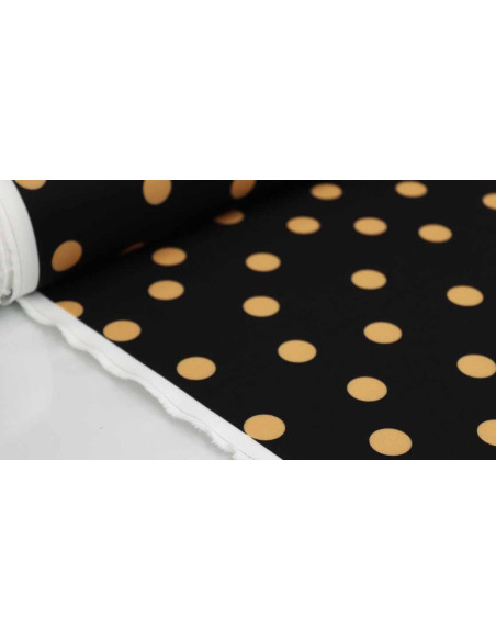 Crep Lycra Negro Lunar Mandarina Crep Lycra Negro Lunar Mandarina