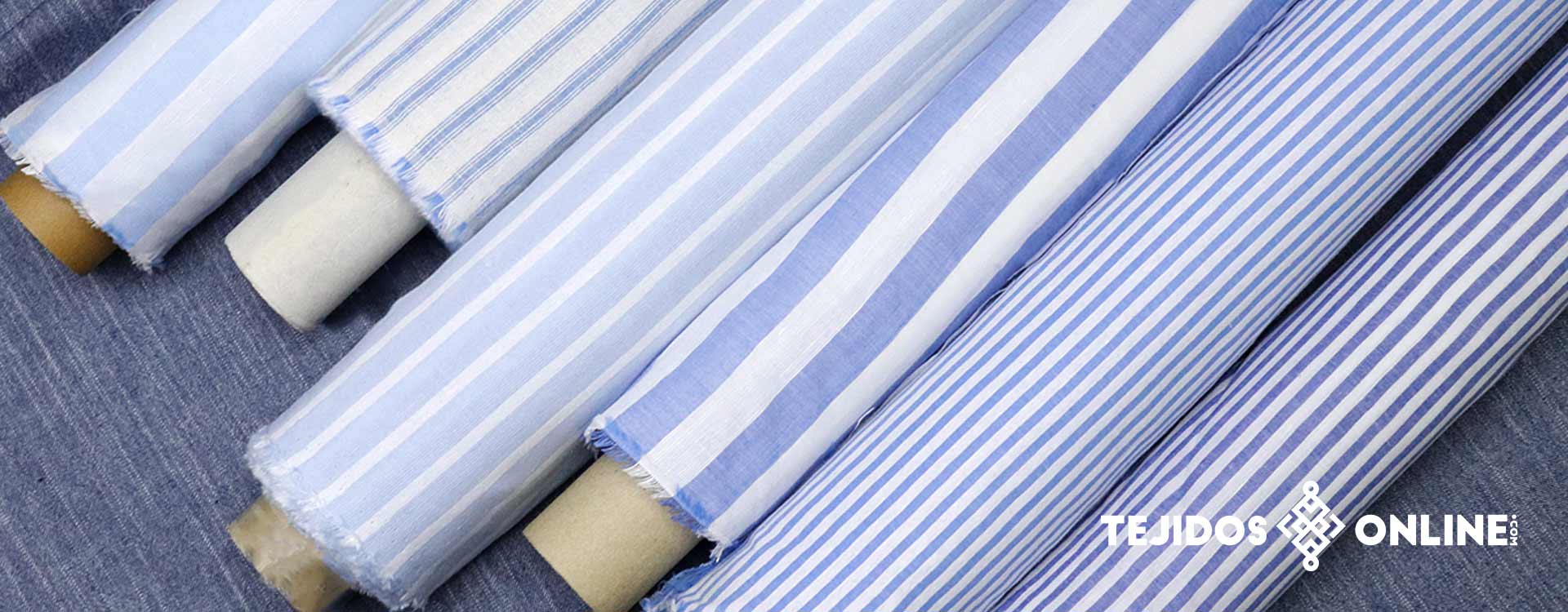 Telas rayas celeste verano 2024